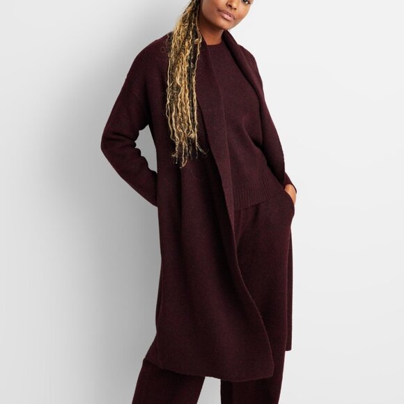 #34 State of Day Women's Knit Long-Sleeve Duster Robe Port - Picture 1 of 1